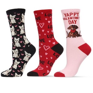 MeMoi 3 Pair Bundle Women's Valentine's Day Crew Socks - 1 of 1