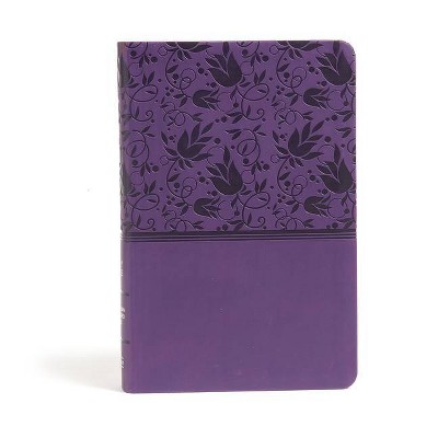 CSB Large Print Personal Size Reference Bible, Purple Leathertouch - by  Csb Bibles by Holman (Leather Bound)