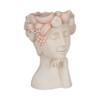 Head Planter Pot - Resin Face Sculpture Flower Pot with Floral Crown - Boho Chic Indoor Outdoor Decorative Planter - 18" Ivory, Pink, White - 3 of 4