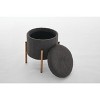 NicBex Modern Round Storage Ottoman with Metal Base, Ottoman Footstool with Removable Lid Storage Ottoman for Living Room, Makeup Room - 3 of 4