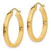 Black Bow Jewelry Polished 14k Yellow Gold 2x3x25mm Square Tube Round Hoop Earrings - 2 of 4