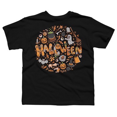 Boy's Design By Humans happy halloween greeting holiday illustration By ghinan T-Shirt