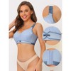 Agnes Orinda Women's Available for Plus Size Soft Cup Full Coverage Comfort Lace Front Wirefree Bra - 3 of 4