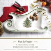 Spode Christmas Tree Embossed Sleigh Plate, 9-Inch Sleigh Shaped Plate for Christmas Treats, Made of Fine Earthenware - 2 of 4