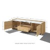 LuxenHome Hazel Oak 62.4” Wide TV Media Console with 2 Doors & Open Storage, Faux Marble Top, Manufactured Wood Brown - 3 of 4