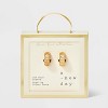 14K Gold Plated Texture Hoop Earrings - A New Day™ Gold - 3 of 3