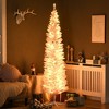 Whisen 7FT Prelit Slim Artificial Christmas Tree with 200 LED Lights and 499 Tips, for Christmas Decoration - Pink - 2 of 4