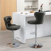 Modern Swivel Barstools PU Leather Upholstered Bar Stools With Back 25-33 Inch Height Adjustable For Home Pub Kitchen Island - 2 of 4