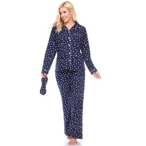 Women's Three-Piece Pajama Set - White Mark - 1 of 3