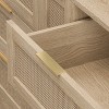 KTMBDW 9 Drawer Double Dresser for Bedroom, Rattan Chest of Dressers, Modern Wooden Dresser Chest with Golden Handles for Living Room, Hallway - 4 of 4