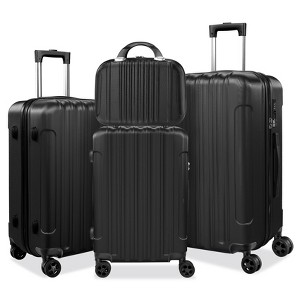 SUGIFT 4-Piece Luggage Set with PC+ABS Hard Shell, TSA Lock & 360° Spinner Wheels Carry-On Suitcase Bags - 1 of 4