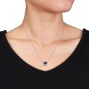 EVERLY JEWELRY | Sterling Silver  2 3/4 CT TGW Created Sapphire Fashion Pendant With Chain, 18-inch - 3 of 4
