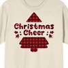 Handwritten Holiday Christmas Cheer Crew Neck Short Sleeve Natural Adult T-shirt - 2 of 2