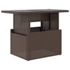 vidaXL Garden Table Brown PE Rattan, Powder-Coated Steel, Tempered Glass - 2 of 4