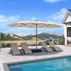 PURPLE LEAF 15ft Patio Market Umbrella and Base Double-Sided Rectangle Outdoor Table Sun Umbrellas with Crank - 2 of 4