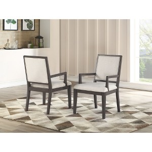 Solid Hardwoods Arm Chair (Set of 2) with Multi-Step Hand-Applied Glaze and Washed Finish - 1 of 4