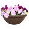 The HC Companies GAB18000E21C006LRTOX 18 Inch Sun Fade and Crack Resisting Leakproof Resin Plain Semi Circular Garden Bowl Planter, Chocolate Brown - 3 of 4