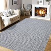 Modern Plaid Runner or Area Rug, Geometric Design, Non-Slip, Low Pile, Washable Soft Accent for Hallway, Kitchen - 3 of 4
