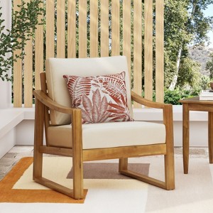 Christopher Knight Home Samwell Outdoor Acacia Wood Club Chair with Cushion - 1 of 4