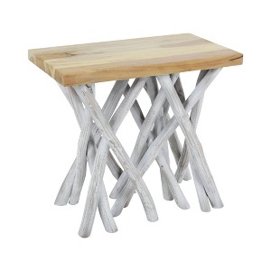 East at Main Teakwood Stump End Table - 1 of 4