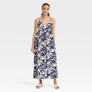 Women's Seersucker Maxi A-Line Dress - A New Day™ - 1 of 3