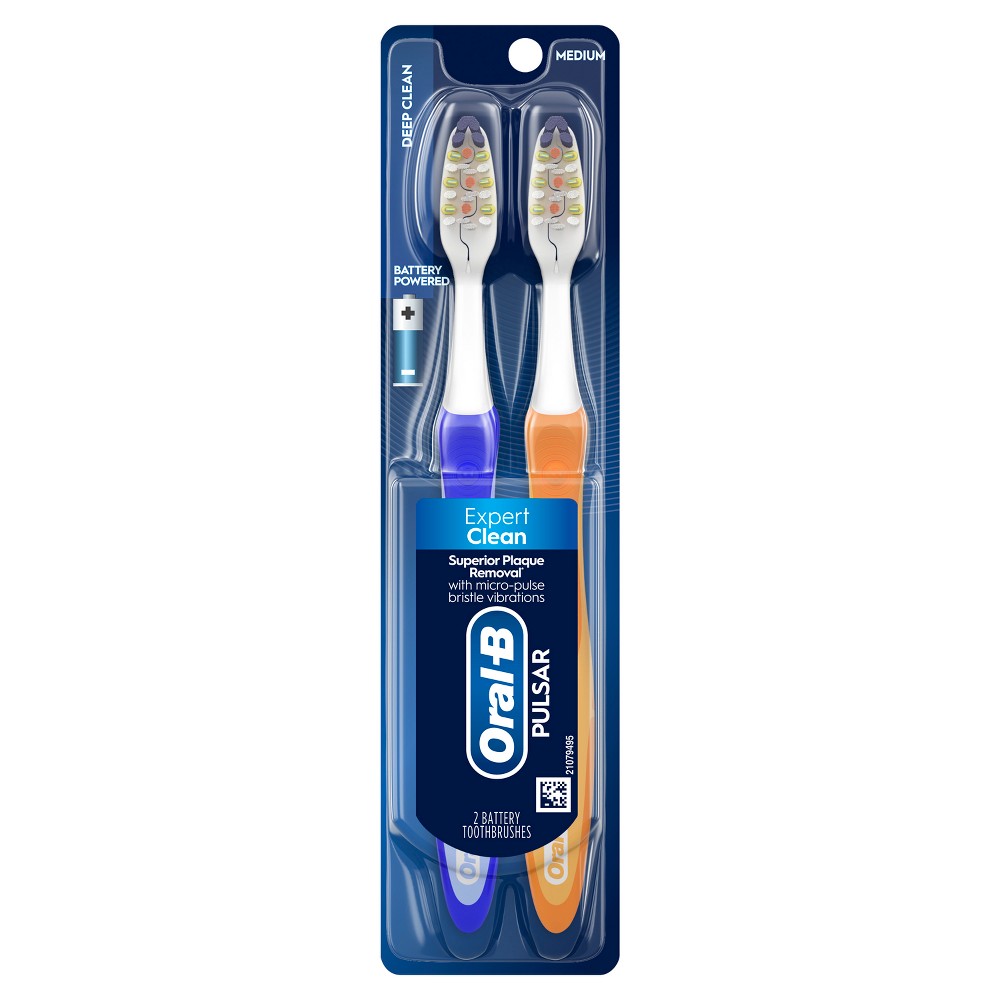 Photos - Electric Toothbrush Oral-B Pulsar Pro-Health Battery Powered  - Medium - 2pk 