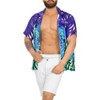 HAPPY BAY Mens Hawaiian Shirts Short Sleeve Button Down Shirt Men's Tropical Shirts Casual Vacation Summer Party Caribbean Shirts Funny - 2 of 4