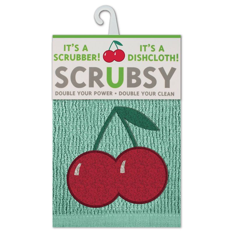 2pk Scrubsy Dish Cloths Cherries Print - MU Kitchen, 2 of 4