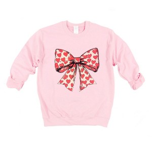 Simply Sage Market Women's Graphic Sweatshirt Coquette Hearts - 1 of 4