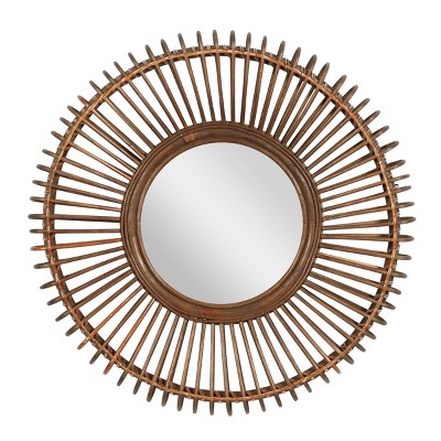 Bohemian Wood Decorative Wall Mirror Brown - Olivia & May