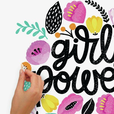 Girl Power Multicolor Vinyl Peel and Stick Wall Decal