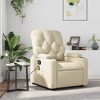 vidaXL Cream Faux Leather 6-Point Massage Recliner Chair for Living Room, Adjustable Back & Footrest - 2 of 4