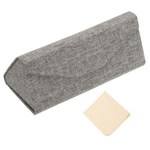 Unique Bargains Foldable Triangle Magnetic Portable Eyeglass Case with Eyeglass Cloth - 1 of 4