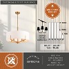VAXCEL Surrey 5 Light Natural Brass Mid-Century Modern Chandelier White Fabric Drum Shade - 4 of 4