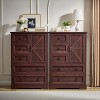Farmhouse 47.2 '' H 5 Drawer Bedroom Dresser with Door, Wood Rustic Tall Chest of Drawers for Bedroom, Closet Storage for Bedroom - 3 of 4