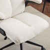 Karl Home |28 inch W White Mid-Back Swivel Cotton And Linen Office Chair Task Chair With Adjustable Arms - 4 of 4
