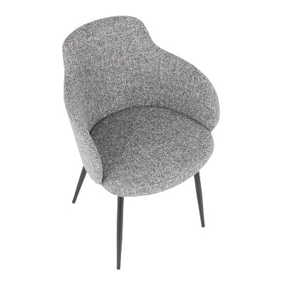 High-Back Boyne Chair with Upholstered Bucket Seat and Black Metal Legs
