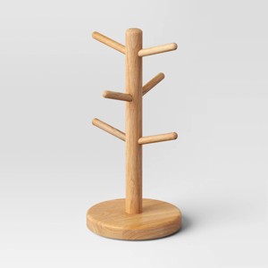 Wood Tree Mug Rack Brown - Threshold™: Freestanding Kitchen Organizer, 15" Height, Spot Clean, 1.212 lbs - 1 of 3