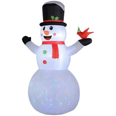 12FT Giant Inflatable Snowman, Christmas Blow Up Snowman with Rotating Colorful LED Light for Indoor, Outdoor