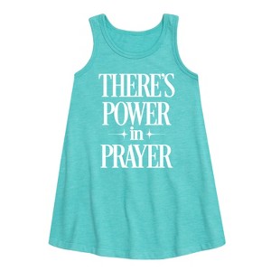 Girls' - Instant Message - Theres Power In Prayer Graphic Sleeveless Aline Dress - 1 of 3