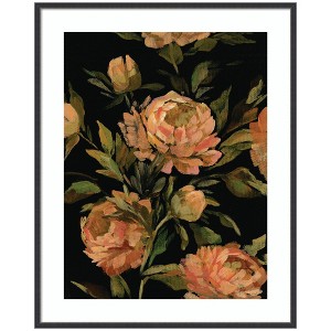 Kate and Laurel Framed Art Moody Floral 3 by Annie Quigley, 33x41, Stylish Black Narrow - 1 of 4
