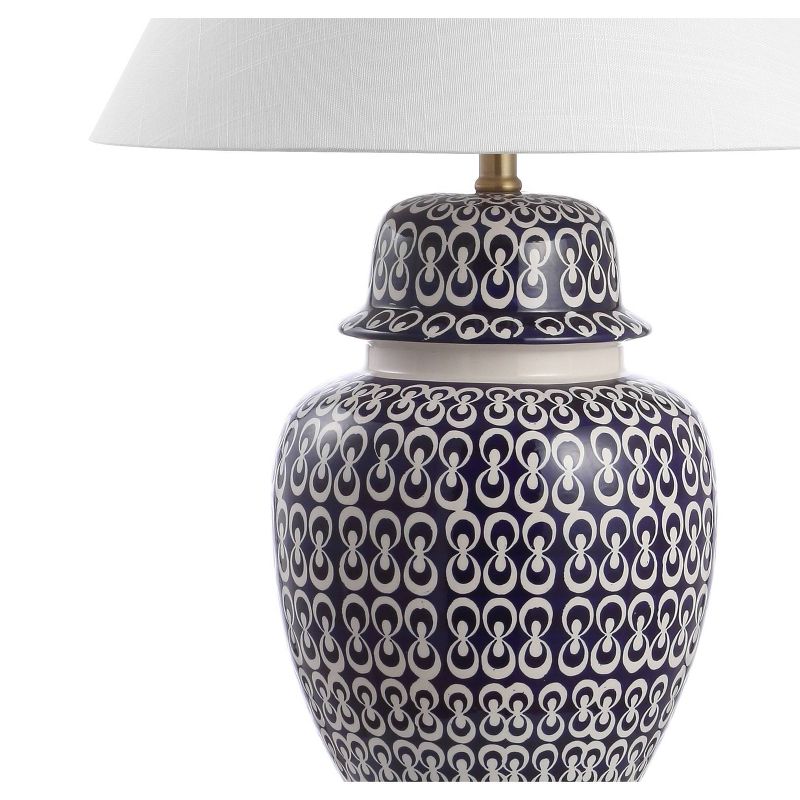 28.5&#34; Ceramic/Iron Coastal Modern Table Lamp Blue/White (Includes LED Light Bulb) - JONATHAN Y, 4 of 5