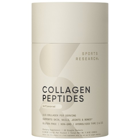 Sports Research Collagen Peptides, Unflavored, 20 Single Packets, 0.39 ...