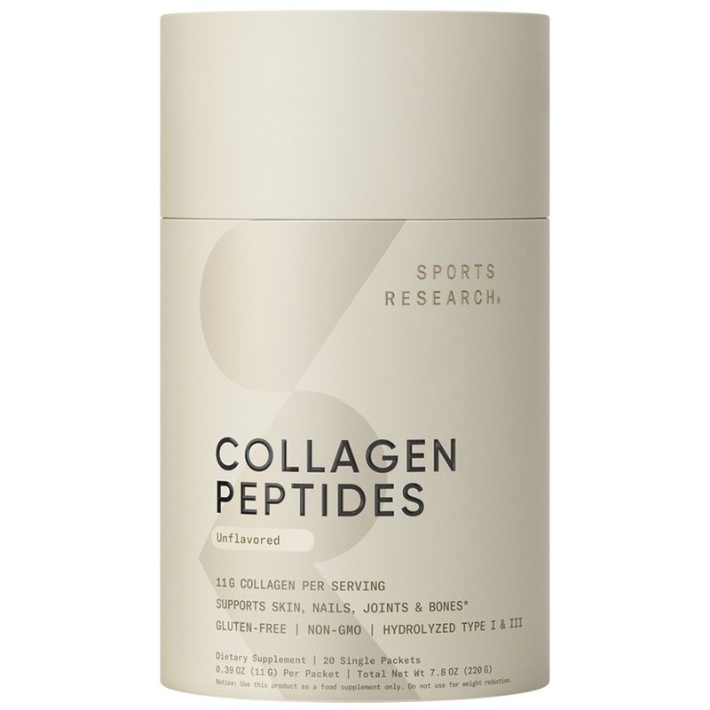 Sports Research Collagen Peptides, Unflavored, 20 Single Packets, 0.39 oz (11 g) Each, 1 of 5