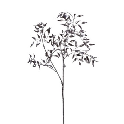 Vickerman 29" Silver Bamboo Leaf Artificial Christmas Spray. Includes 4 sprays per pack.