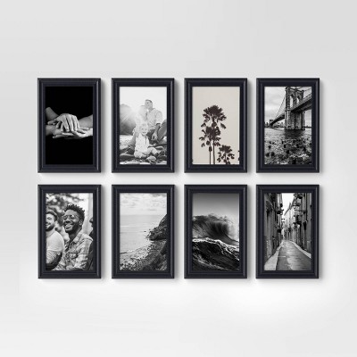 (Set of 8) Traditional 4"x6" Picture Frames Black - Room Essentials™