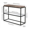 42" Black and Bronze Metal Console Table with Gray Oak Wood Shelf - Henn&Hart - 4 of 4