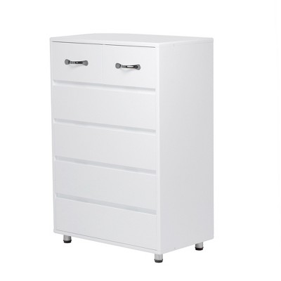 Sevobal Utility Storage Cabinets, Closed lockers with Multifunctional Drawers for Living Room Kitchen, White, 27.55"*15.74"*40.55"