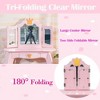 Whizmax 2-in-1 Kids Vanity, Wooden Princess Makeup Desk Dressing Table, Pretend Play Vanity Set for Kids - 4 of 4