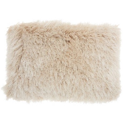 HomeRoots 14" X 20" Beige Throw Pillow